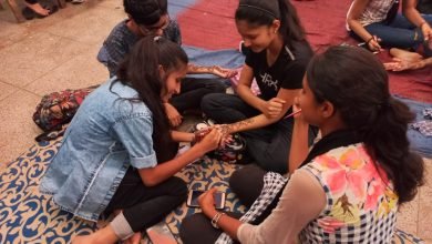 एबीवीपी के प्रशिक्षण शिविर में छठे दिन दिया गया मेहंदी एवं रंगोली का प्रशिक्षण