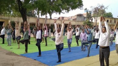 पतंजलि योग समिति ने स सैकड़ों लोगों को एक साथ कराया योगाभ्यास