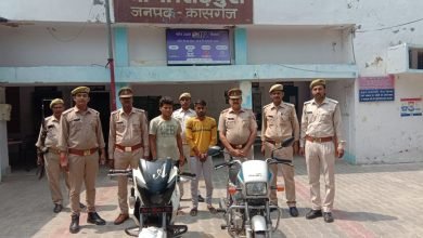 कासगंज: पुलिस को मिली सफलता: दों वाहन चोर गिरफ्तार