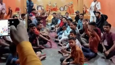 कासगंज: अमांपुर में विधार्थी कार्य विभाग ने किया हनुमान चालीसा का पाठ