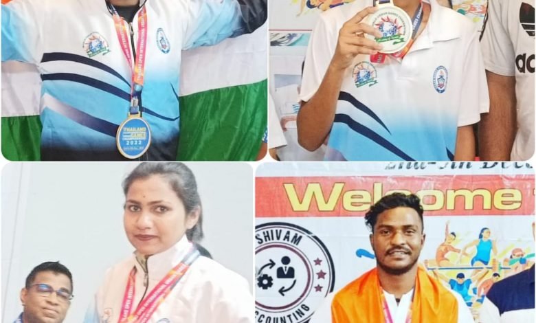 भिलाई: थाईलैंड ओपन इंटरनेशनल अर्बन गेम्स 2022 मे दंतेवाड़ा  के चार खिलाडियो ने 3 स्वर्ण 1रजत के साथ फिर एक बार रचा इतिहास