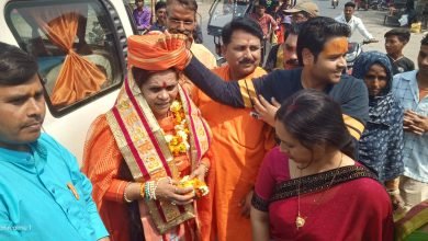 मानपुर नगरिया में साध्वी प्राची का हिन्दू युवा वाहिनी ने ऐसें किया भव्य स्वागत