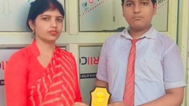 हिन्दुस्तान ओलंपियाड के विजेता छात्र को किया सम्मानित