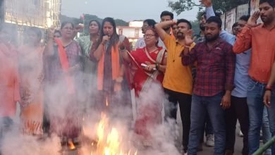 भिलाई:भाजपा ने सनातन धर्म पर टिप्पणी करने वाले डीएमके नेता उदयनिधि का पुतला दहन