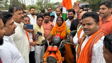 भिलाई: तमिलनाडु से बुलेट यात्रा भिलाई पहुंची बीजेपी युवा मोर्चा ने किया भव्य स्वागत