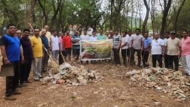 जिला भारतीय मजदूर संघ ने प्लास्टिक कचरा साफ सफाई कर दिया संदेश