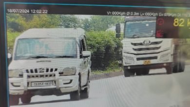 इंटरसेप्टर वाहन से की गई तेज रफ्तार वाहनो पर हुई कार्यवाही