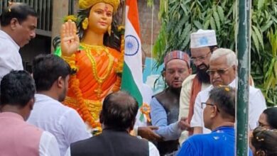 भिलाई-3 एकता चौक पर भारत माता की प्रतिमा का अनावरण, विधायक डोमनलाल कोरसेवाड़ा ने किया चौक निर्माण का ऐलान