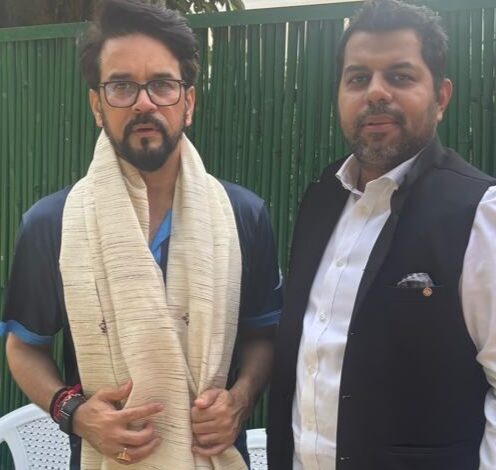 छत्तीसगढ़ प्रदेश कार्यसमिति सदस्य मनीष पाण्डेय ने पूर्व केंद्रीय मंत्री अनुराग ठाकुर से की मुलाकात
