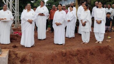 ब्रह्माकुमारीज़ दीदियों ने किया चैतन्य देवियों की झांकी निर्माण का भूमिपूजन