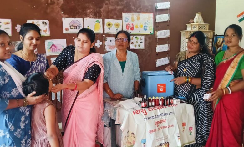 भिलाई: शीतलापारा आंगनबाड़ी केंद्र में टीकाकरण अभियान की शुरुआत