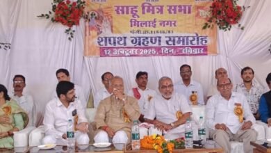 साहू मित्र सभा भिलाई नगर में शपथ ग्रहण व भूमि पूजन समारोह सम्पन्नपूर्व मंत्री ताम्रध्वज साहू ने किया 20 लाख के निर्माण कार्यों का भूमि पूजन