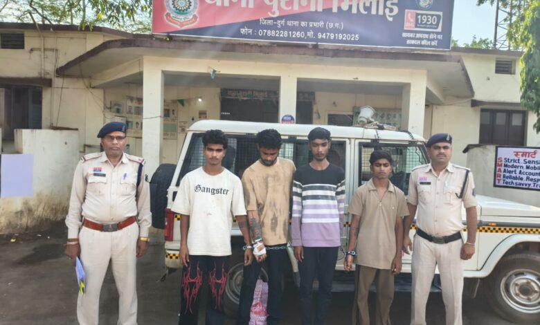 24 घंटे में लूट का खुलासा: किराना दुकानदार से नगदी लूटने वाले 4 आरोपी गिरफ्तार